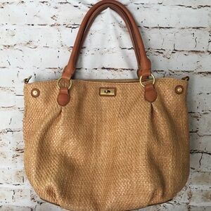 J. Crew Brompton Straw Hobo with Leather Handles